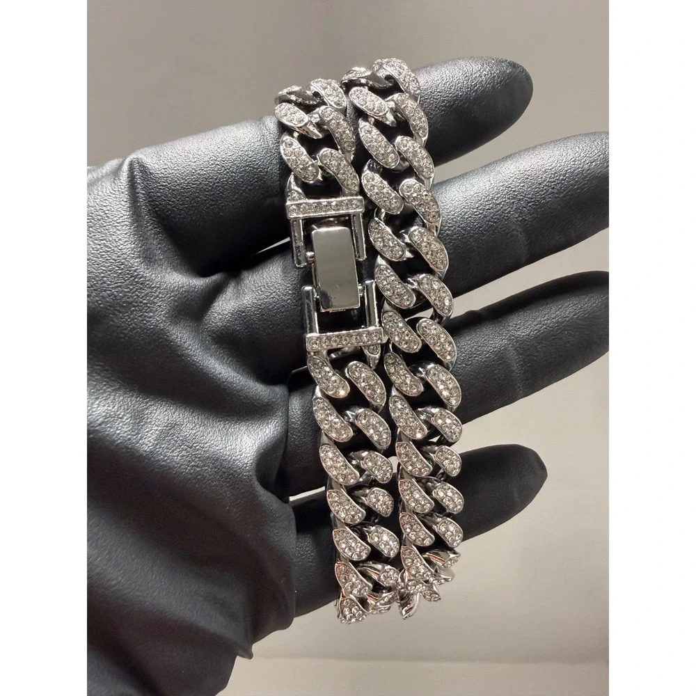 cuban chain iced out vvscz over stainless 24inch 12.5mm